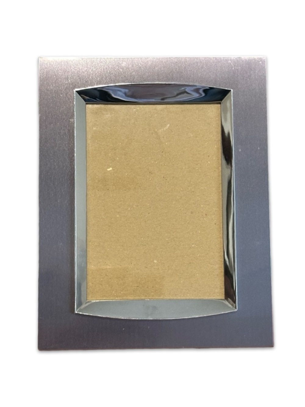 Modern Silver Tone Picture Frame 4x6 Sleek Metallic Minimalist Decor